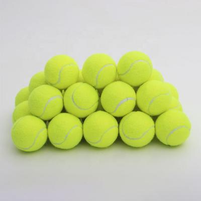 China Hot Selling Chemical Fiber Rubber Coating High Elasticity Tennis Ball Training Beach Yellow Green Tennis Balls for sale