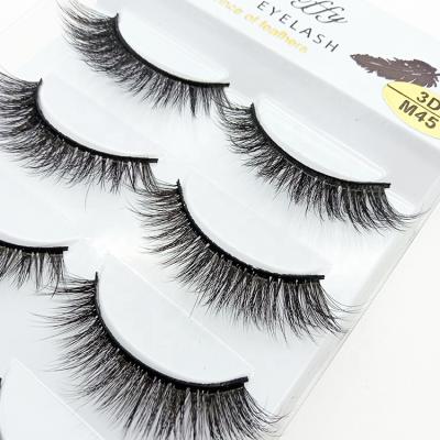 China Wholesale 3D Mink Lashes Strips Custom Packaging Natural Cruelty Free Long Strands Eyelashes For Woman for sale