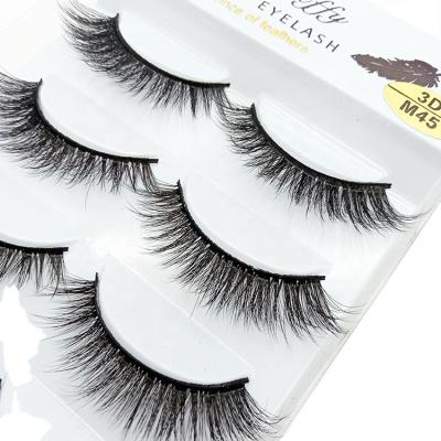 China Natural Long 5 Pairs Lashes Custom Packing Strips Cruelty Free Lashes For Woman Natural False Eyelashes for sale