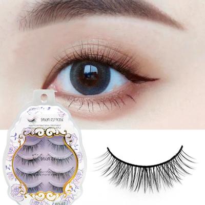 China Long Best Selling Natural Eyelashes Manufacturers 3d Fluffy Semi Hand Made Mink Eyelashes For Women for sale