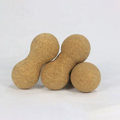 China 70*80*100mm Hot Selling Peanut Shape Natural Cork Massage Ball For Yoga Pilates Exercise for sale