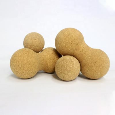 China 70*80*100mm Cork Yoga Massage Peanut Ball Eco-friendly Hot Selling Natural For Fitness for sale