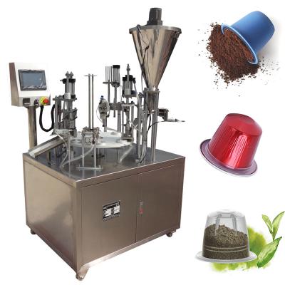 China Food Coffee Fully Automatic Rotary Capsule Liquid Fill And Cream Filling Packing Sealing Coffee Pods Capping Machine for sale