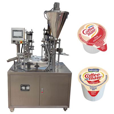 China Automatic Rotary Food Coffee Capsule Liquid And Cream Filling Packing Sealing Capping Machinery for sale