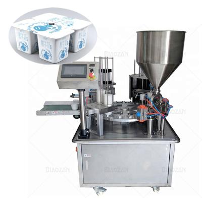 China Rotary Food Yogurt Grese Cup Filling And Sealing Machine for sale