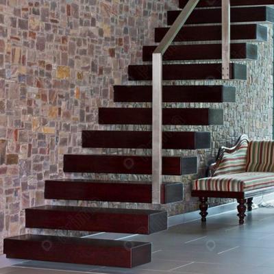 China (Size) Adjustable Floating Straight Stairs With Wood Tread And Frameless Glass Balustrade Staircase Spiral Staircase High Quality No MOQ for sale