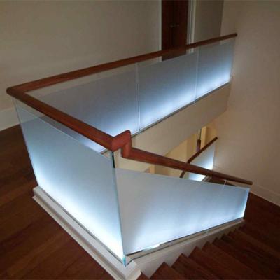 China U Channel Glass Fencing Glass Frameless Aluminum Balustrade With LED Light PR-UR for sale