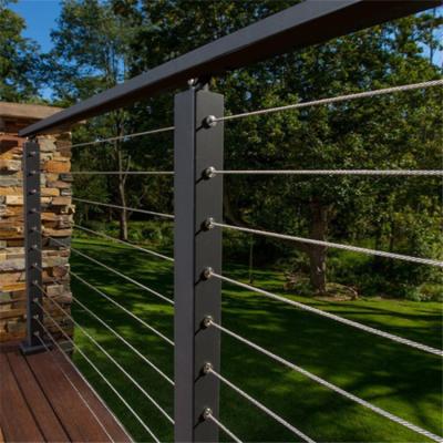 China Indoor& Outdoor Cheap Railing Decorative Powder Coated Black Cable Fence Exterior for sale