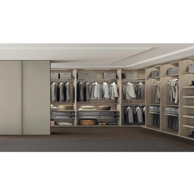 China Adjustable British Wardrobe Modern Design U (Height) Shape Walk In Closet With Led Light for sale