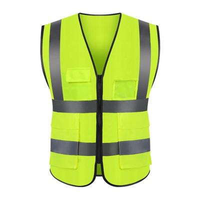 China Breathable Fabric High Visibility Road Working Vest Reflective Outdoor Motorcycle Safety Vest Clothing Recycling Jacket for sale