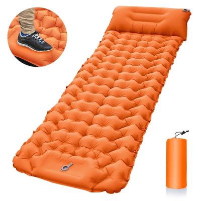 China Waterproof Self Inflating Mat Outdoor Camping Sleeping Pad Inflatable Mattress With Pillows Travel Mat Folding Bed Ultralight Air Cushion Hiking Trekking Tool for sale