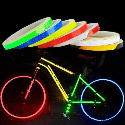 China PET 1cm*8m Bike Stickers Reflective Tape MTB Bike Bicycle Fluorescent Tapes Cycling MTB Tapes For Bicycle Helmet Motorcycle Scooter for sale