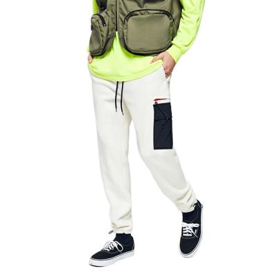 China New Design Fleece Cargo Pants Men Anti-pilling New Design Sherpa Two Tone Pockets Side Summer Long Pants for sale