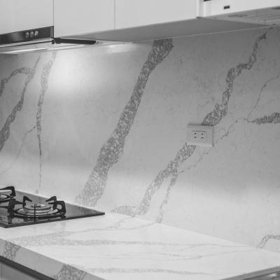 China Carrara Luxury White Prefab Quartz Stone Kitchen Countertops Made In Taiwan Do Not Impose Any Tariffs In USA for sale