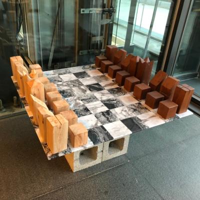 China Post Modern Unique Design Marble Chesse Waterjet Table for sale