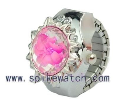 China Cute finger ring watch for girls with floral design watch for sale