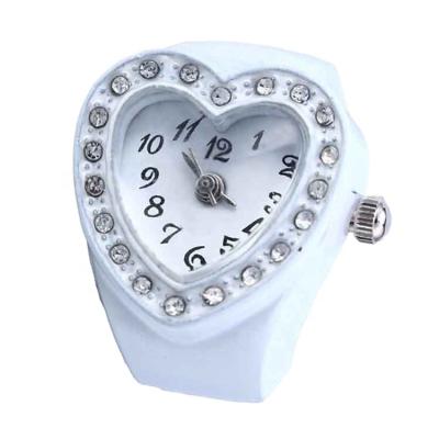 China Waterproof Promotional Ladies Fashion Rhinestone Heart Shaped Ring Watch Vintage for sale