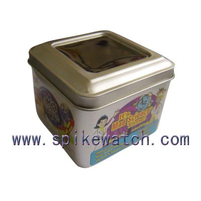 China Recyclable Square Metal Wrist Watch Tin Box For Gift for sale