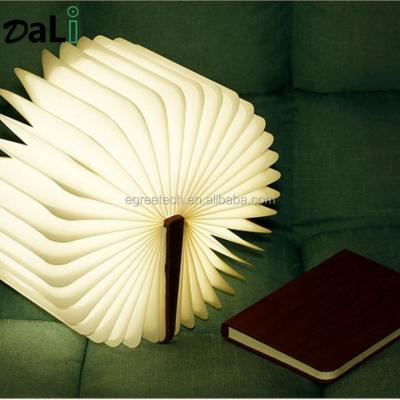 China Smart Sensor Control Amazon Bestseller Book Light, Wood Grain Fold Able Book Lamp, Night Light USB Rechargeable Book Shaped Light for sale