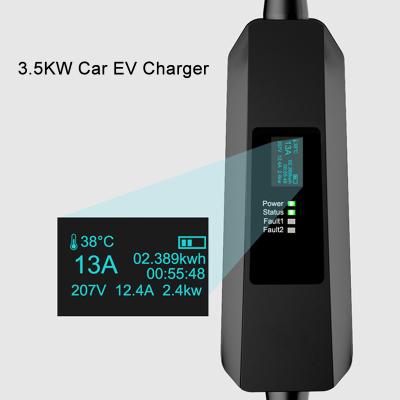 China IEC 80V~250V del cE de la estación IP55 New Energy del cargador del coche EV de 3.5kw 16A LCD en venta