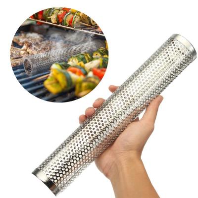 China Hot Sales Barbecue Smoke Grill Tube Food Grade Stainless Steel Easily Cleaned Outdoor Cold Smoke Tube for sale