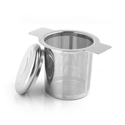 China WITH LID stainless steel tea basket tea infuser basket for brewing accept engraved logo tea strainer for sale