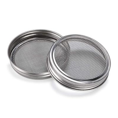 China Simple Stainless Steel Wire Mesh Food Grade Sprouting Seeds Metal Lids For Mason Jar for sale