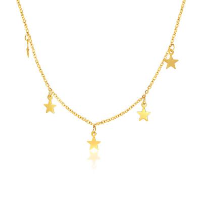 China FASHIONABLE Star Choker Necklace 18K PVD Gold Star Choker Charm Stainless Steel Choker Chain Pendant Necklace for sale