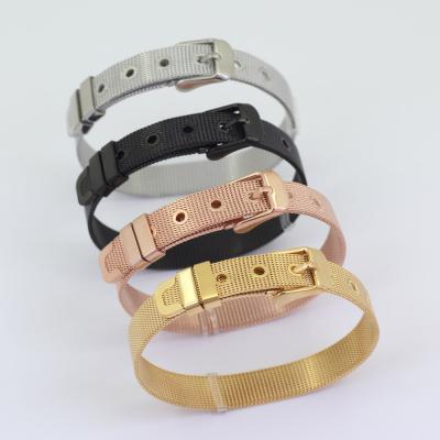 China FASHIONABLE Men's Mesh Belt Stainless Steel Jewelry Titanium Steel Braided Bracelet for Hip Hop Jewelry for sale