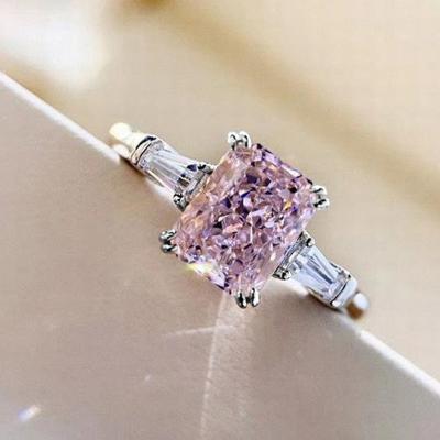 China Cheap Price Monopolies Wedding Engagement Ring Big Pink Diamond Rings Women Punk Jewelry for sale