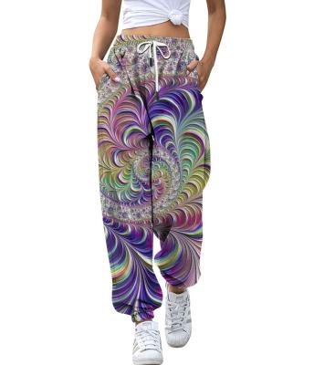 China 2023 Spring Printed Women's Breathable Pants Classic High Waist Casual Loose Harem Pants Female Spring Sports Fashion Loose Stylish Ladies for sale