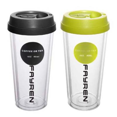 China Sustainable Wholesale Double Wall Plastic Tumbler for sale