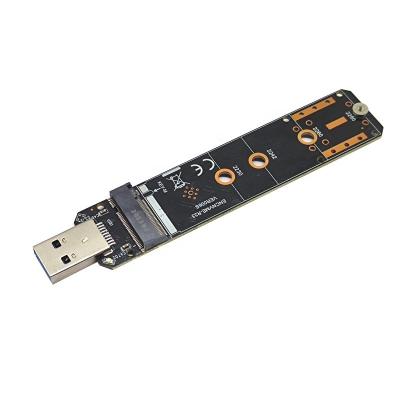 China office & Laptop Panto nvme m2 Dual USB Adapter NGFF M2 Adapter Protocol M.2 SATA PCIE SSD Converter Card with RTL9210B Chipset for sale