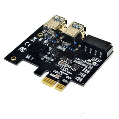 China PCBA Panto Pcie 1x Express to Port Supplement 4 USB3.0 Riser Board Adapter Multiplier for sale