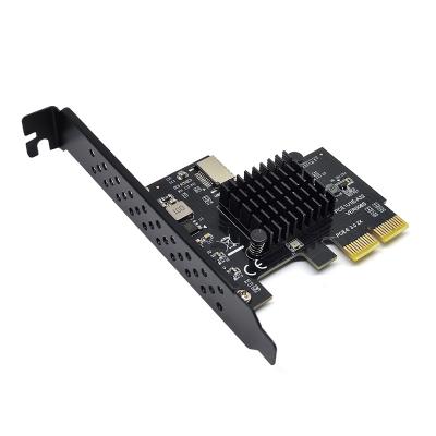 China PCBA+metal USB3.1 Bracket Panto PCI-E 2X to Type-C Expansion Card , 10Gbps Type-E 20 One-Key Gen2 Internal Front Panel Connector Riser Card Pin for sale