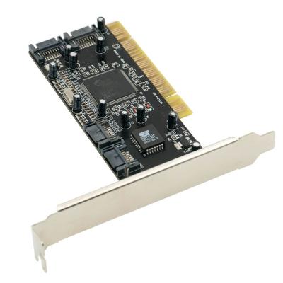 China Internal PCBA+metal Panto PCI Sata Ports Raid Controller Card Sil3114 Chipset (4-ports) for sale