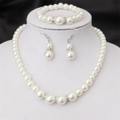 China Fashion CLASSIC Jewelry Sets Necklace Bracelet Earrings Pearl Bridal Sets Women Party Wedding for sale