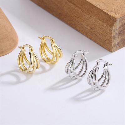 China 2022 925 CLASSIC Silver Charm Hoop Earrings For Women Fine Earring Jewelry Ear Hoops Dangle for sale