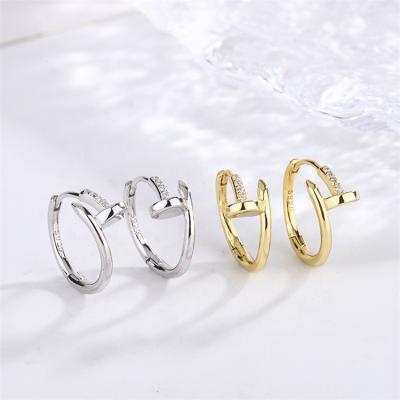 China CLASSIC 925 Sterling Silver Plating 18k Gold Simple Shiny Women's Korean Jewelry Accessories for sale