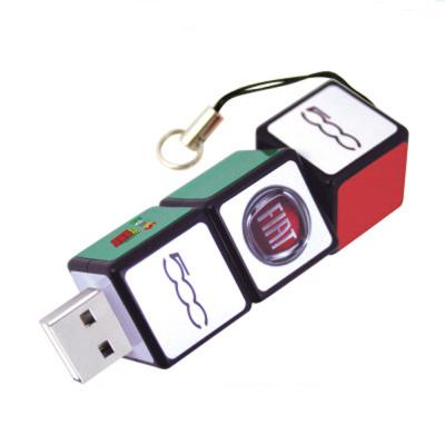 China Creative Rubik's Drive Creative Rubik's Plastic+Sticker Usb Cube 32GB Customized Logo Wholesale Factory Price Usb With Box Pen Drive for sale