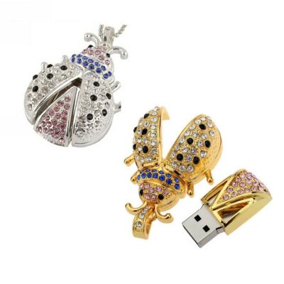 China Zinc Alloy Flash Drive 4GB 8GB 16GB Pen Drive 32GB 64GB 128GB Pen Drive USB Diamond Memory Necklace USB Stick for sale