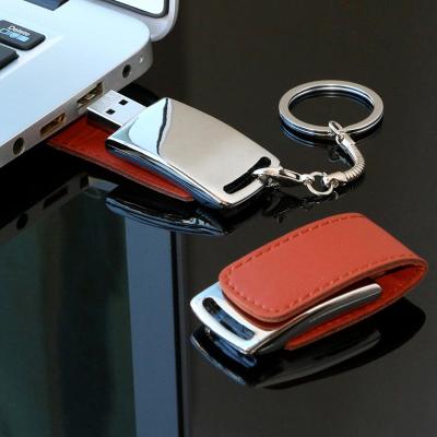 China Leather USB Stick In Leather Memory Stick Cover 8GB 16GB 32GB 64GB 128GB USB Case Flash Drive for sale