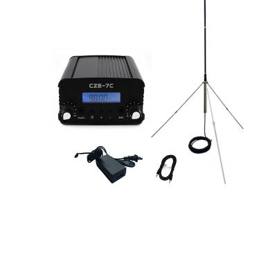 China Black Long Range FM Transmitter Professional Stereo Broadcast 1W/7W PLL Small Power For Radio Station for sale