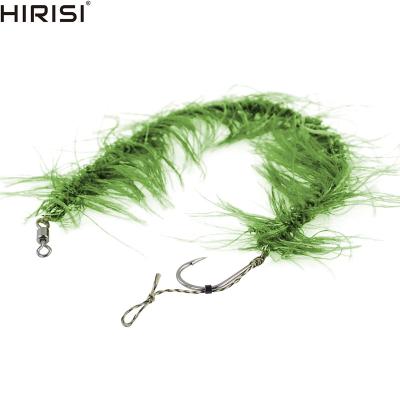 China Amazon Hot Sale Hirisi Carp Fishing Line Ready Made Hook, Hair Rigs Terminal Tackle With Hook And Weed Line 2pcs Per Rigs Ready Made Fishing Hooks package for sale