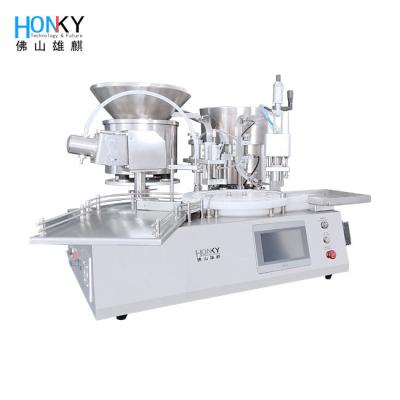 China Desktop Automatic 10ml Glass Vial Filling Capping Machine With Automatic Cap Loading Function For Pharma Industry for sale