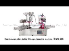 Destkop Automatic 30-50ml Bottle Liquid Filling And Screwing Capping Machine For Bottle