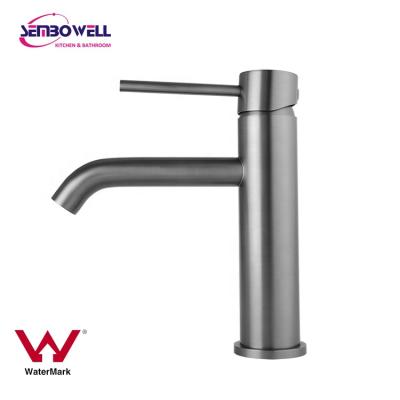 China Watermark 304 Stainless Steel Gunmetal Finish Basin Mixer Taps Metered Basin Taps Bathroom Faucet for sale