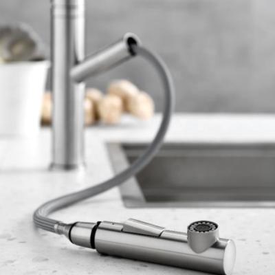 China Two Function 304 Stainless Steel Modern Top-Open Handle Pull Out Kitchen Faucet Kitchen Mixer for sale