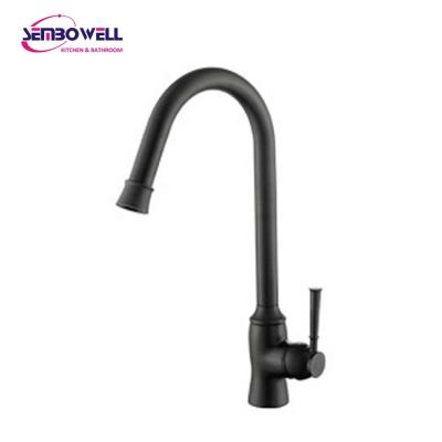 China New 2021 Modern Matt Black Single Handle Kitchen Faucet Brass Kitchen Sink Faucet Sink Mixer for sale