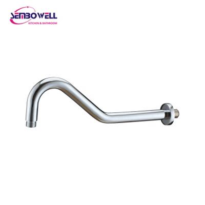 China Wholesale Factory Modern Bathroom Shower Hose Brass Free Brass Around Chrome Wall Mounted Shower Arm With Flange For Rain Shower Head for sale